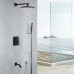 Tub Shower Fixture Big FLOW Rainfall Metal Faucet Systems Wall Mounted Value handheld Included Black - B07CSQKNYB